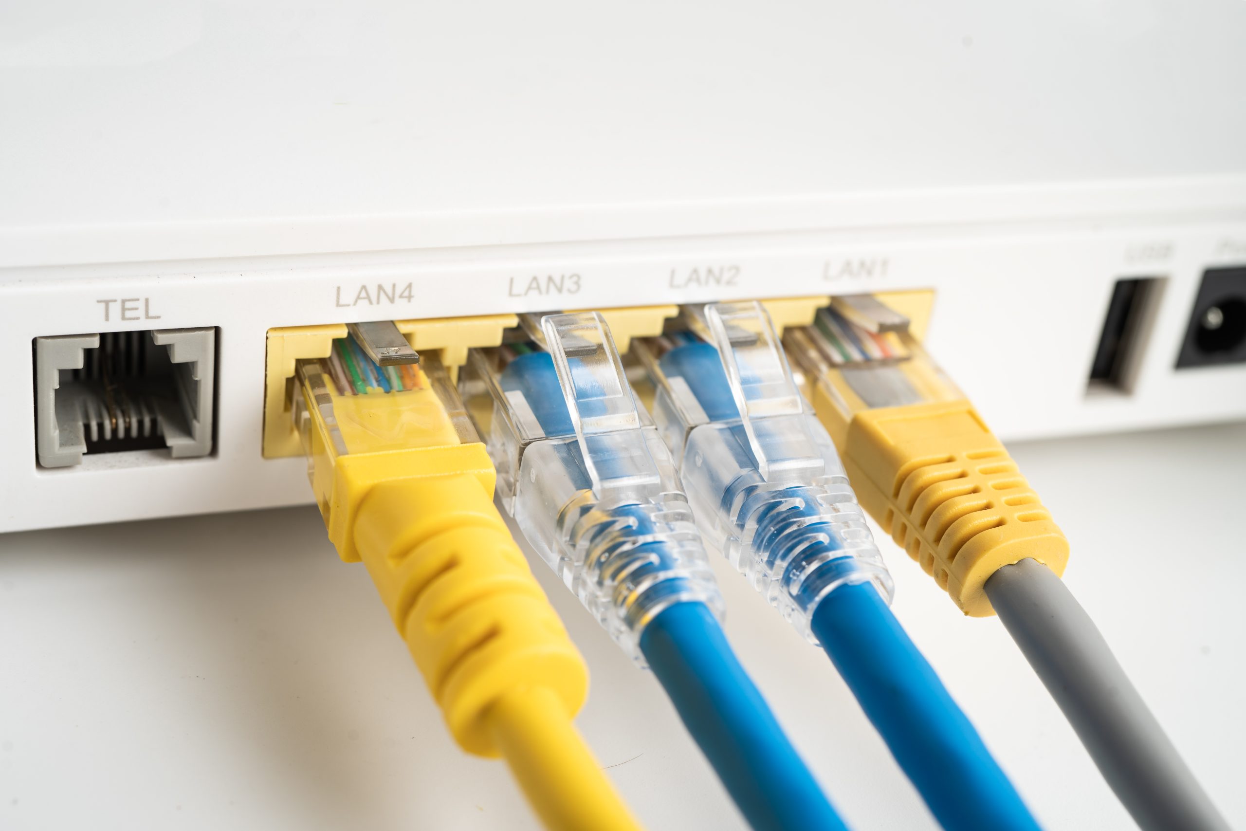 Ethernet cable with wireless router connect to internet service